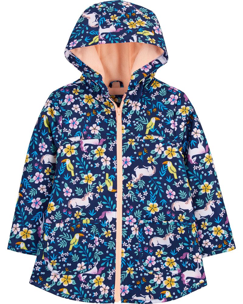 Tropical Unicorn FleeceLined Rain Jacket