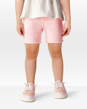 Toddler Iconic Denim Shorts: Frayed Hem - Pink, 