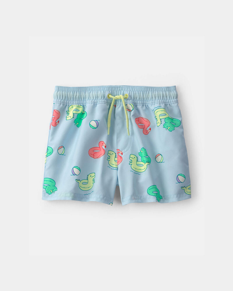 Toddler Boy 2-Piece Dinosaur Rashguard Swimsuit Set - Green, image 3 of 6 slides