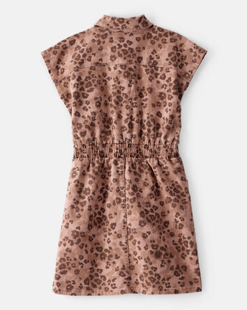 Filles - Robe à manches courtes à imprimé léopard – Brun, 