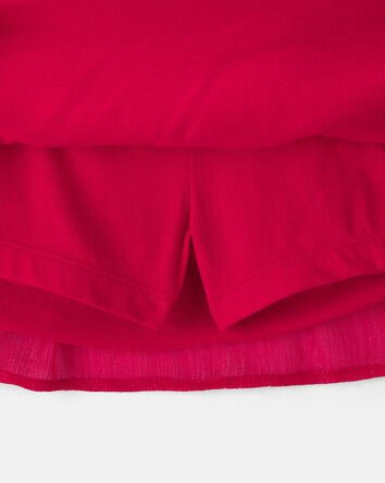 Toute-petit fille - Jupe-short &agrave; carreaux &ndash; Rouge, 