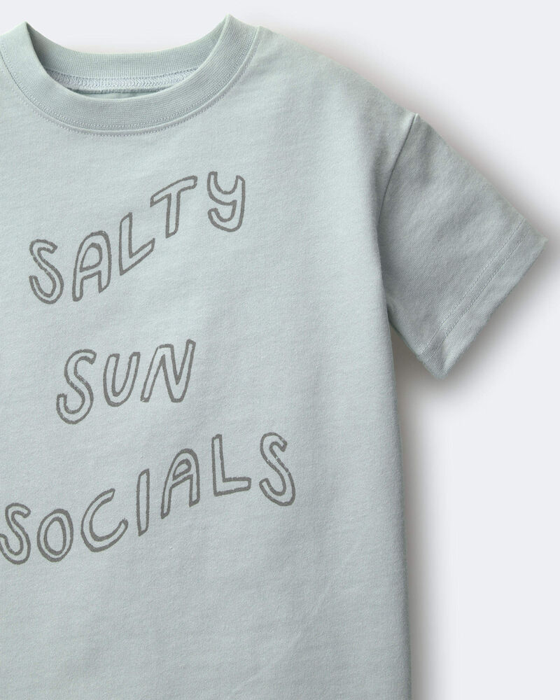 Tout-petit - T-shirt d&eacute;contract&eacute; &agrave; imprim&eacute; &laquo;Salty Sun Socials&raquo; - Bleu clair, image 5 sur 6 diapositives