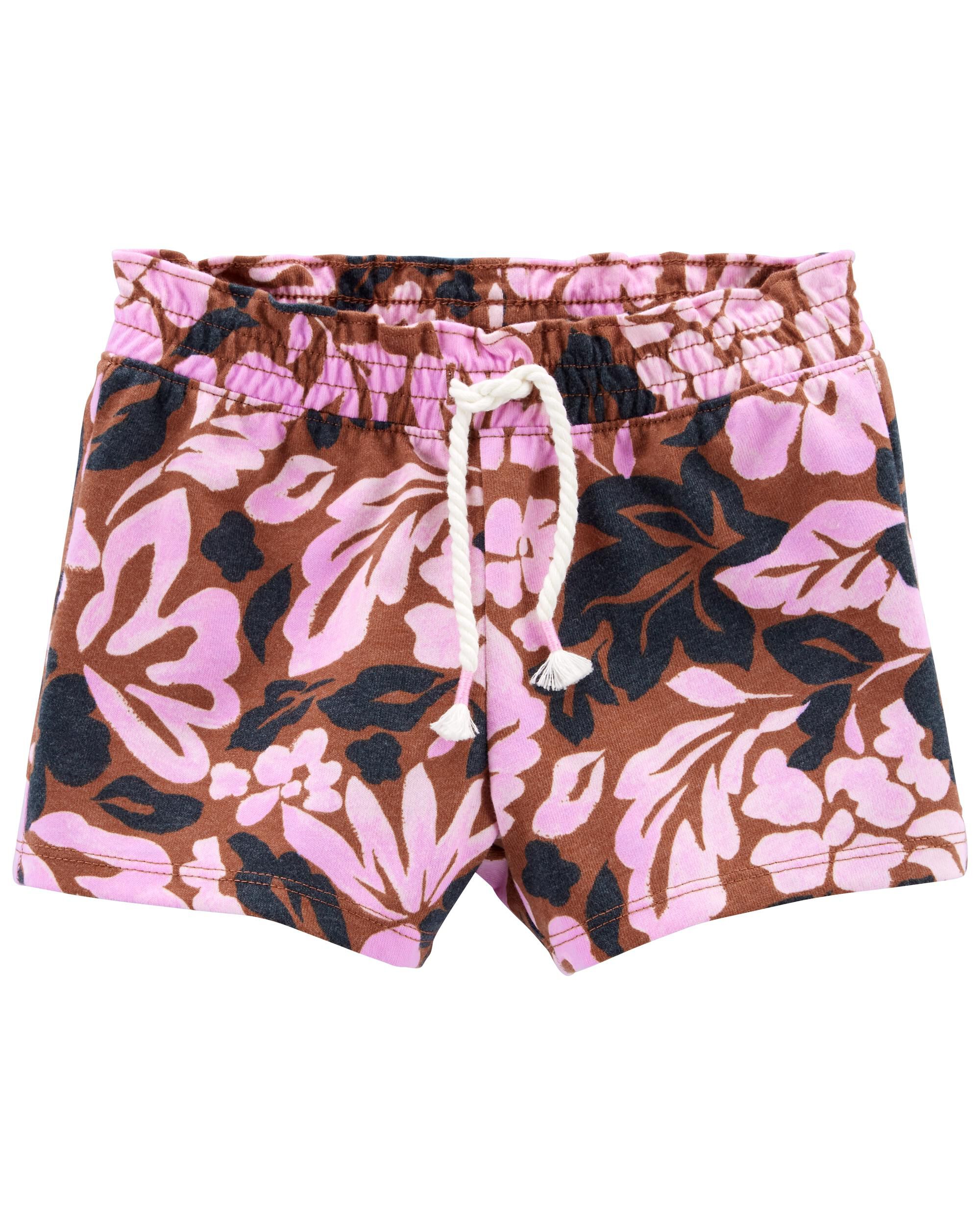 Multi Tropical Floral Print Pull On Jersey Shorts Carter s