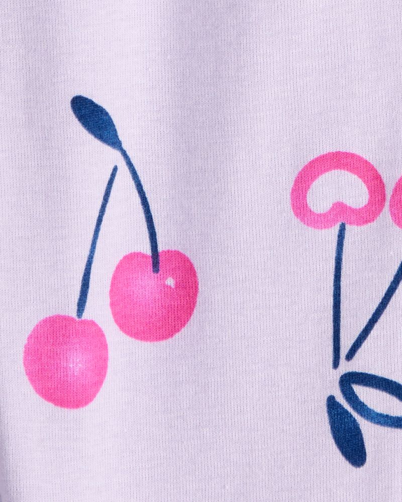 Baby Girl Cherry 100% Cotton Snug Fit 2-Way Zip Footie 1-Piece Pyjamass - Purple, image 3 of 5 slides