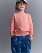 Toddler Girl Character Print Cuffed Pleat Pant in Denim - Blue, image 5 of 7 slides