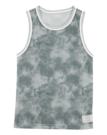Kid Active Tie Dye Mesh Tank-Grey, 
