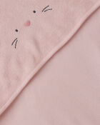 B&eacute;b&eacute; fille - Emballage 2 serviettes en tissu &eacute;ponge &agrave; motif lapin - Rose, image 2 sur 2 diapositives