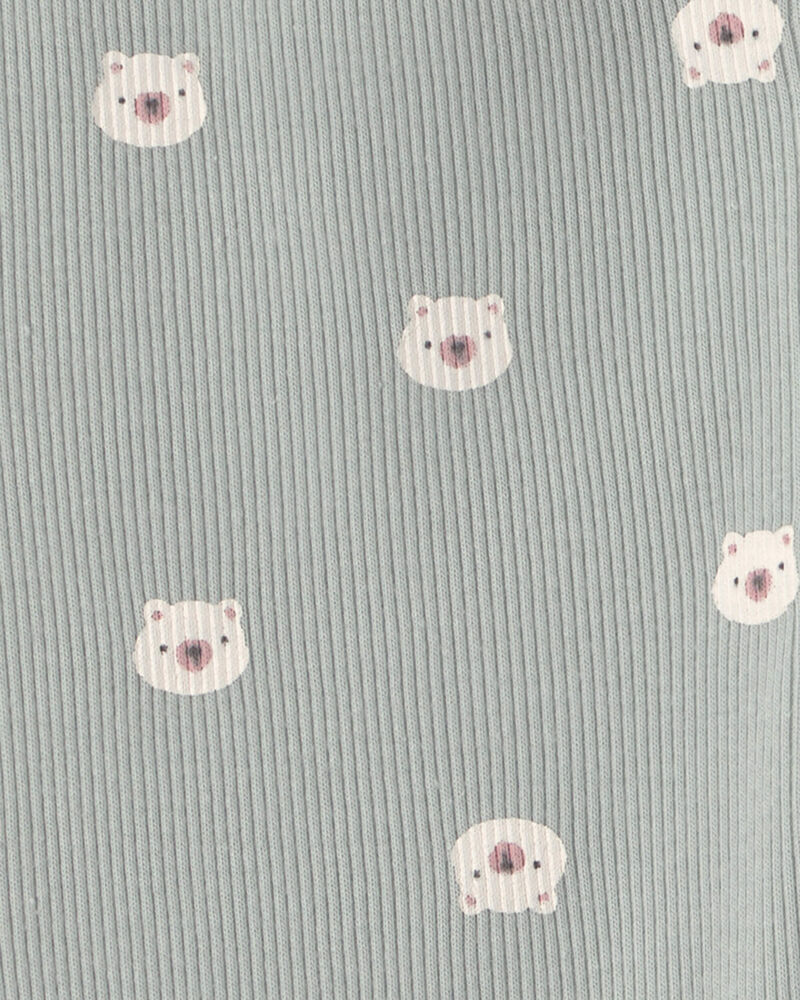 Baby Girl 2-Pack Bear Pull-On Pants - Cream/Green, image 3 of 5 slides