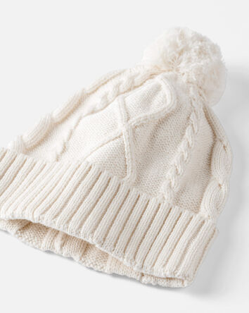 Baby Organic Cotton Cable Knit Winter Hat, 