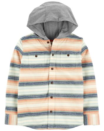 Cozy Flannel Hooded Top, 