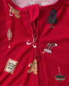 Baby Christmas PurelySoft&trade; 2-Way Zip Sleep & Play Pyjamas - Red, image 5 of 9 slides