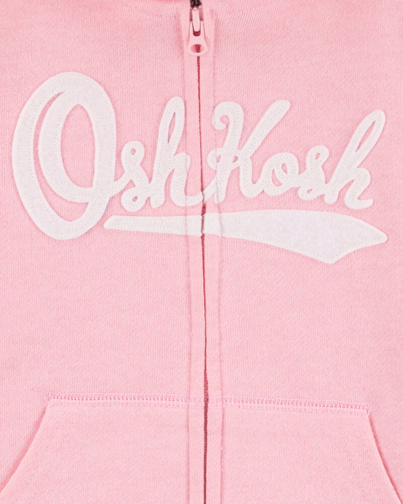 Toddler OshKosh Logo Zip Jacket - Pink, image 2 of 3 slides
