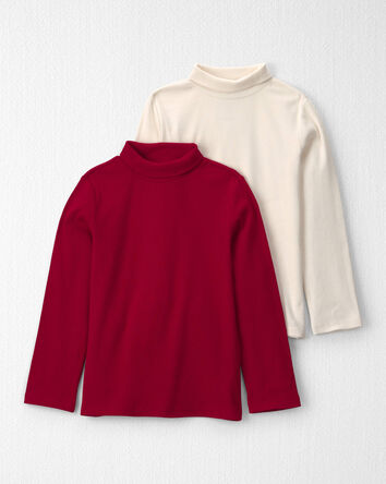 Filles - 2-Pack Organic Cotton Ribbed Mock Neck Tops, 