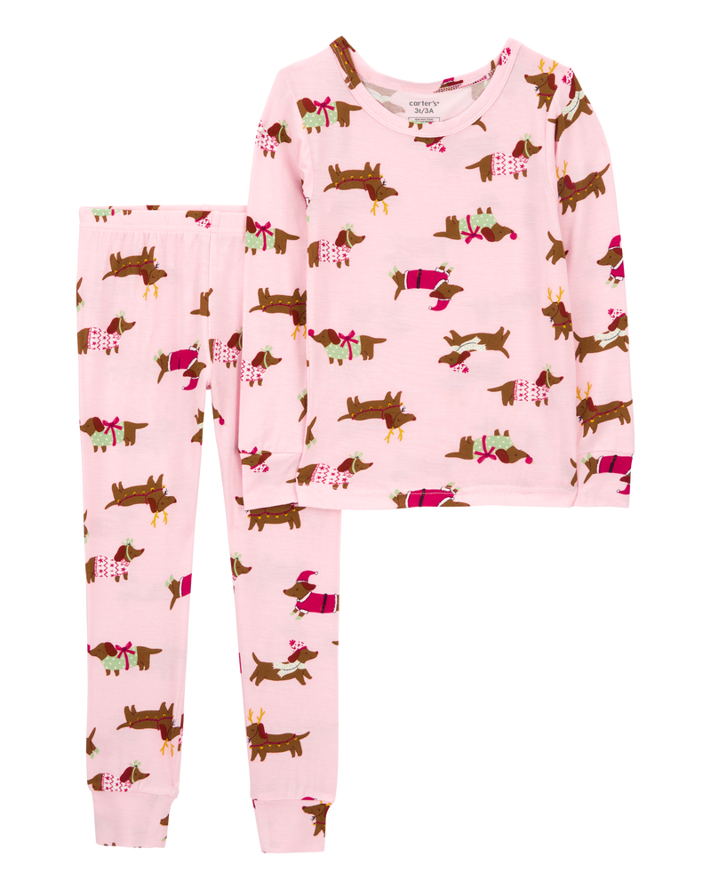 Baby Girls Baby 2 Piece Christmas Dog PurelySoft Pyjamas 18M