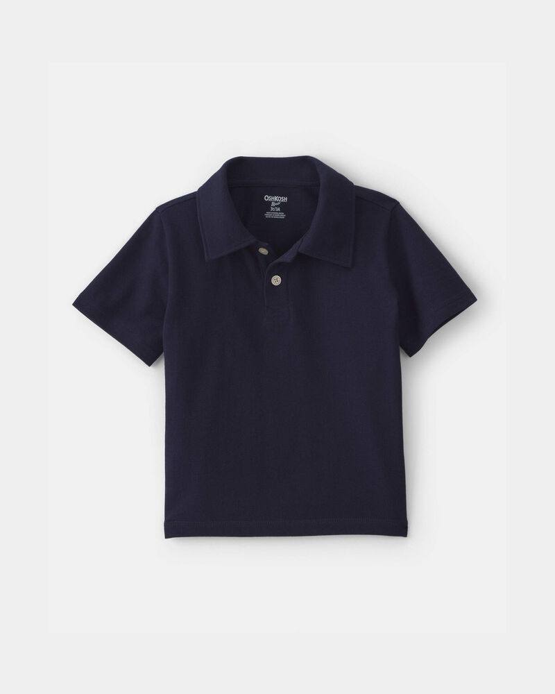 Tout-petit gar&ccedil;on - Polo d&rsquo;uniforme en piqu&eacute; - Bleu marine, image 1 sur 2 diapositives