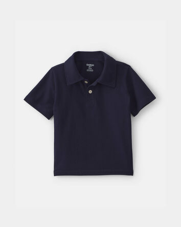 Toddler Boy Piqu&eacute; Uniform Polo Shirt - Navy, 
