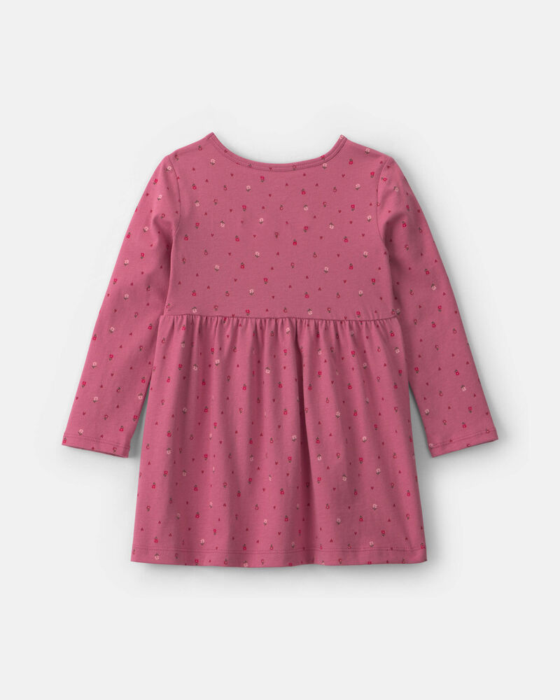 Toddler Girl Polka Dot Long-Sleeve Dress - Pink, image 2 of 4 slides