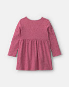 Toddler Girl Polka Dot Long-Sleeve Dress - Pink, image 2 of 4 slides