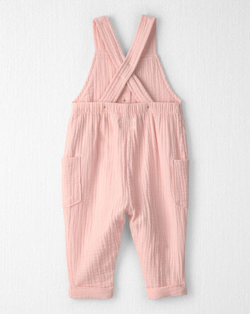 Baby Girl Organic Cotton Gauze Overalls, 