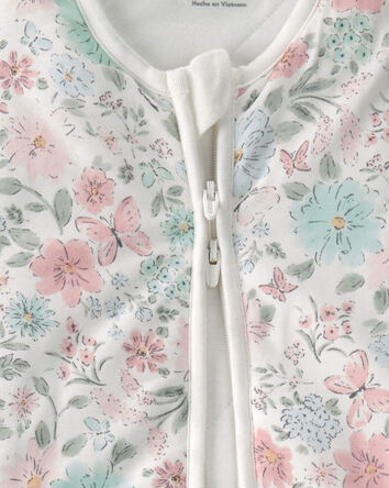 Baby Girl Butterfly Garden 2-Way Zip Wearable Blanket, 