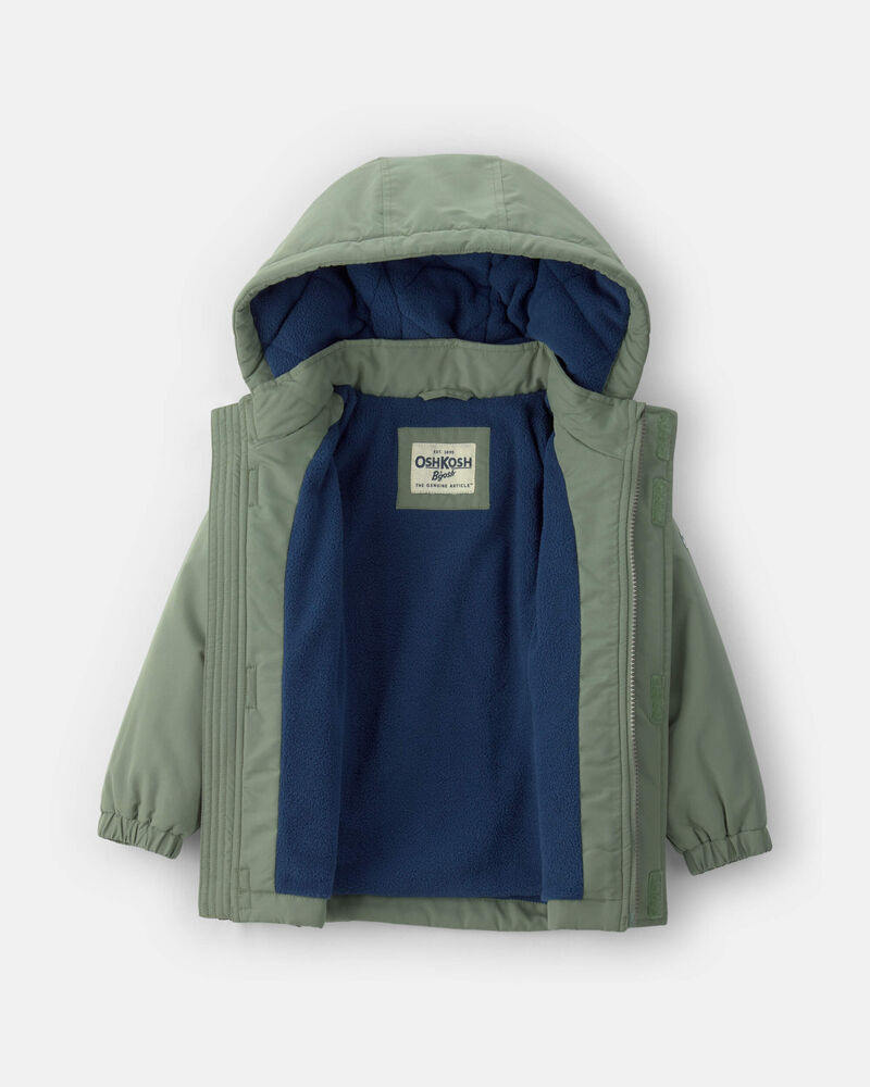 Toddler Boy Hooded Midweight Jacket - Green, image 2 of 3 slides