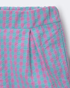 Tout-petit fille - Short festonn&eacute; en guingan - Bleu/Mauve, image 7 sur 7 diapositives