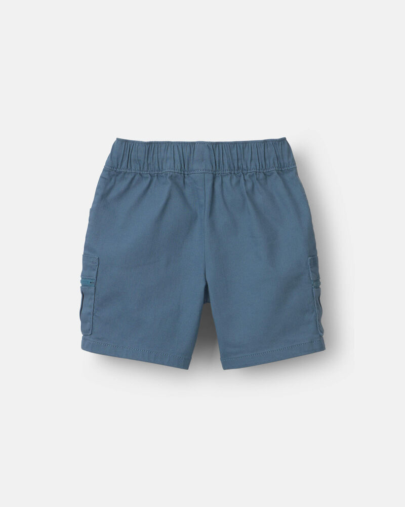 Toddler Boy Cargo Short with Zipper Pocket - Slate, image 5 of 6 slides
