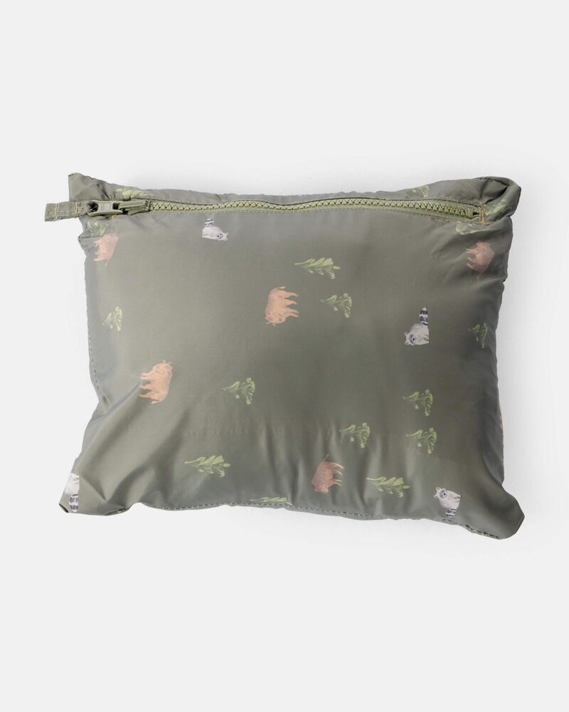 Toddler Wilderness Print Hooded Puffer - Green, image 3 of 4 slides