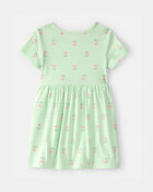 Toddler Girl Floral Short-Sleeve Dress - Green, image 2 of 4 slides