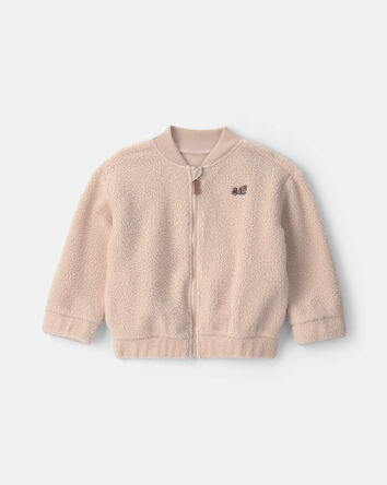 Truck Teddy Microfleece Zip-Up Jacket - Cream, 