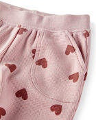 B&eacute;b&eacute; fille - Ensemble haut et pantalon en tricot gaufr&eacute; fait avec du coton biologique, image 3 sur 4 diapositives