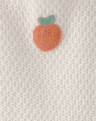 Baby Girl 2-Piece Peach Crochet Top & Short Set - Cream, image 3 of 4 slides
