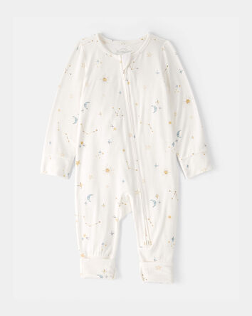 B&eacute;b&eacute; - Grenouill&egrave;re PurelySoft &agrave; fermeture &agrave; glissi&egrave;re 2 sens, constellation - Cr&egrave;me, 