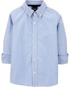 Striped Uniform Button-Front Shirt, image 2 of 3 slides