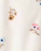 Baby Girl Floral Print Loose Fit Long-Sleeve 2-Way Zip Sleeper - White, image 3 of 4 slides