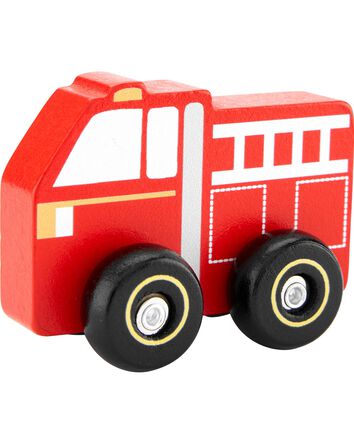 Toddler Wooden Firetruck Push Car, 