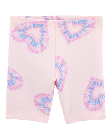 Baby Heart Print Bike Shorts - Pink, 