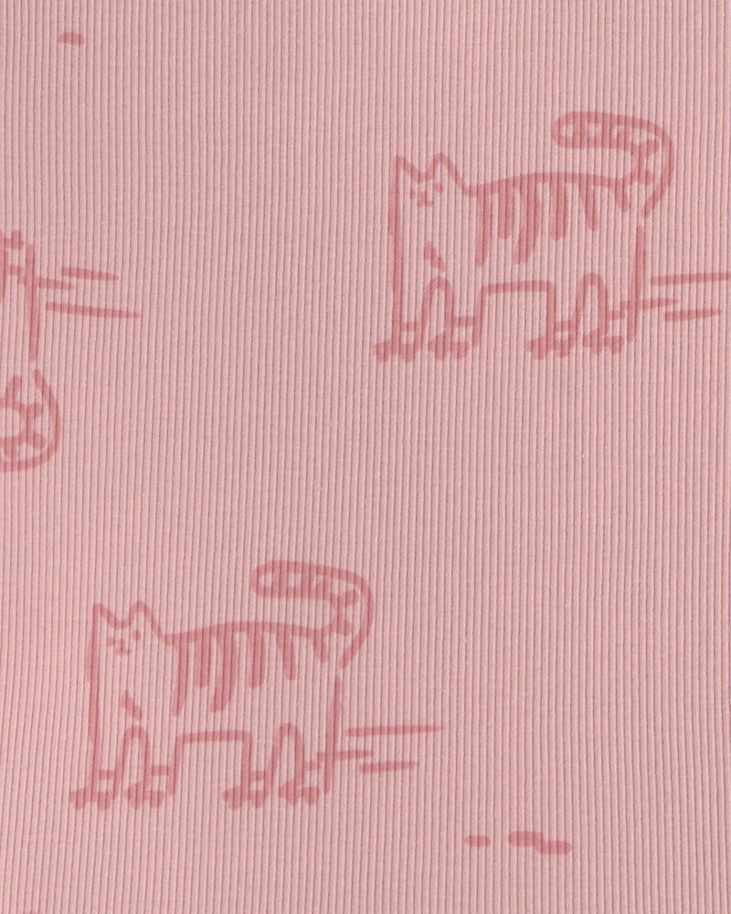 Baby Girl Cat Long-Sleeve Top & Pant Set - Pink, image 3 of 4 slides