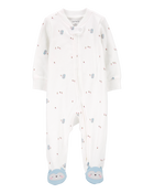 Bébé fille - Grenouillère en coton à fermeture à glissière à 2 sens à motif de hibou, image 1 sur 3 diapositives