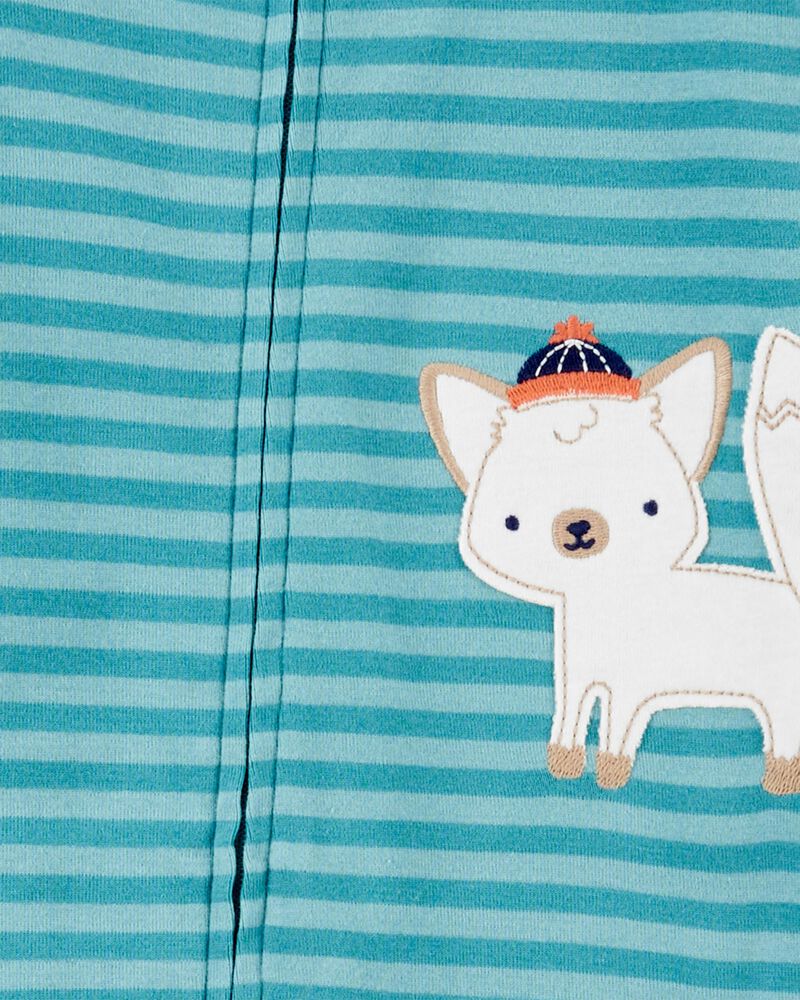 Toddler Boy 1-Piece Wolf Striped 100% Snug Fit Cotton Footless Pyjamas, image 2 of 4 slides
