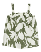 Toddler Tropical Floral Sleeveless Tank - Green, image 1 of 3 slides