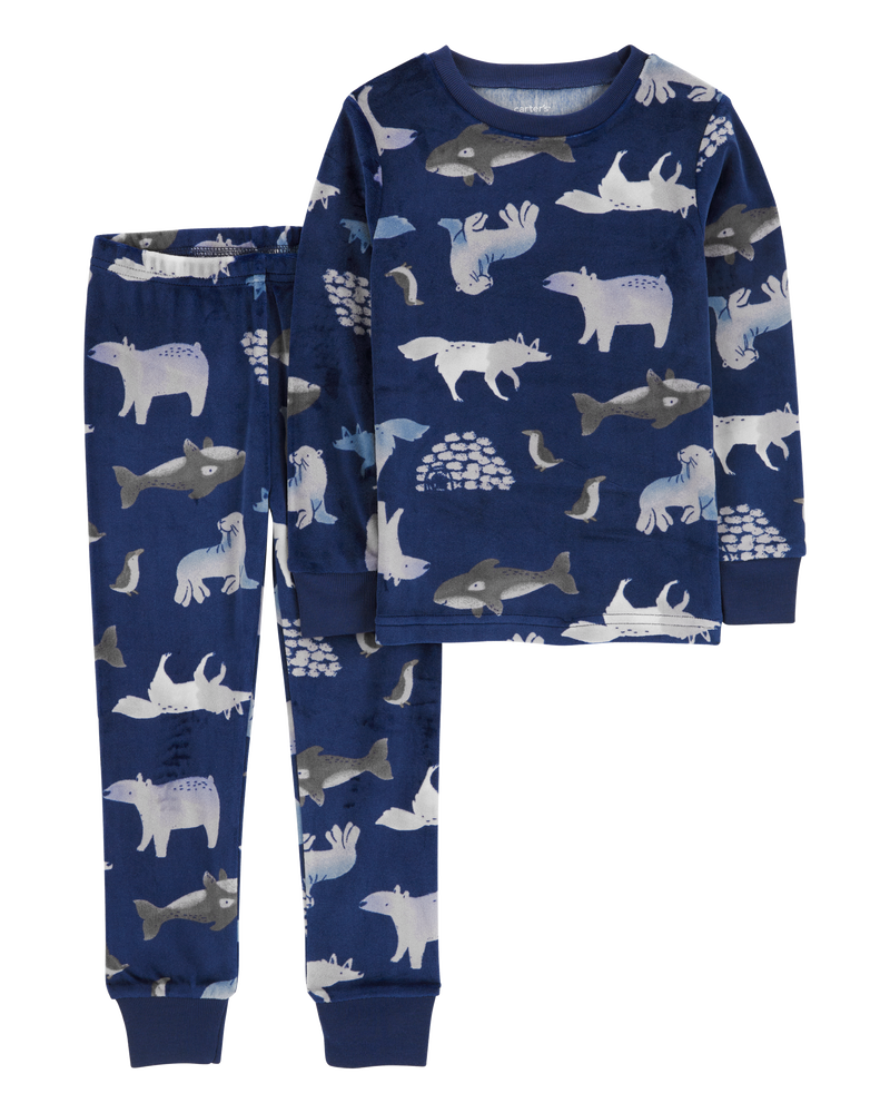 Toddler Boy 2-Piece Arctic Animals Fleece Pyjamas, image 1 of 3 slides