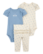 Baby 3-Piece Seashell Little Character Set® - Blue/Cream, image 1 of 4 slides