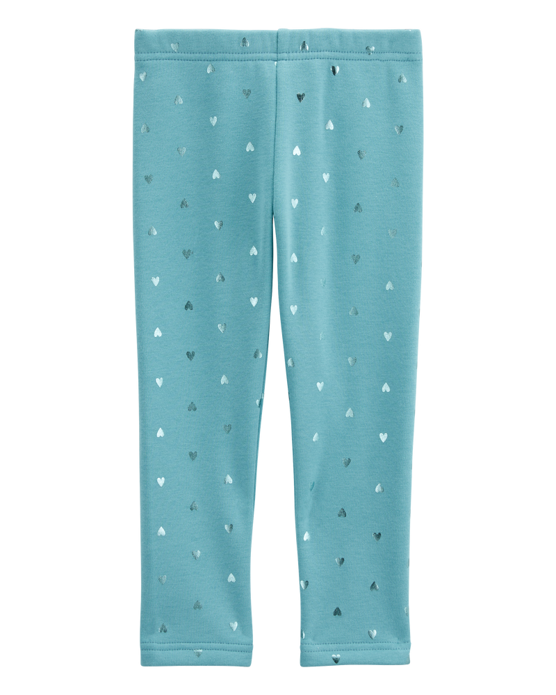 Baby Shiny Heart Cozy Fleece Leggings, image 2 of 5 slides