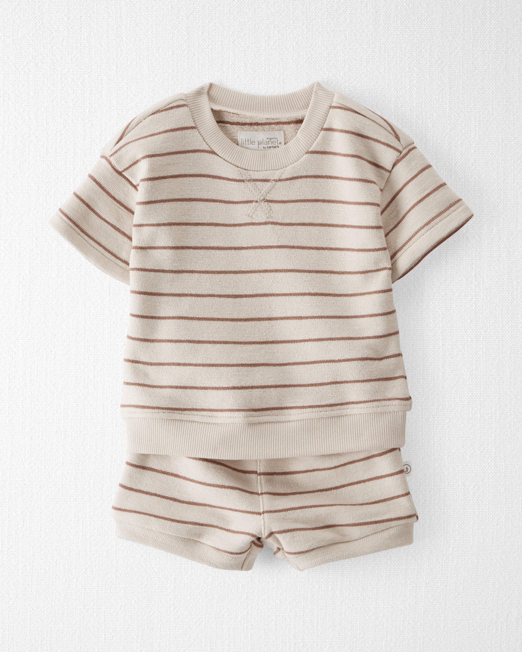Nutmeg Stripe Baby Striped Organic Cotton 2 Piece Set Carter s Oshkosh Canada