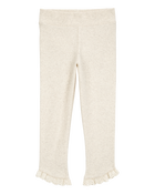 Pantalon à œillet côtelé pour toutes-petites - Crème, image 3 sur 6 diapositives
