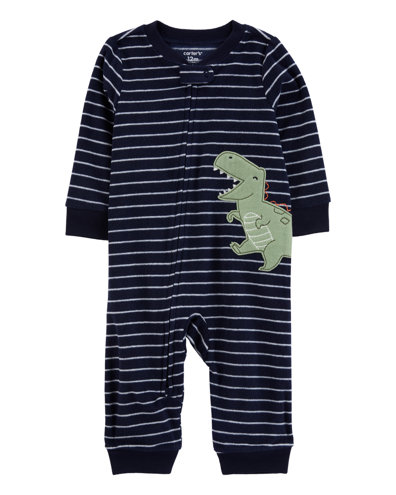 Toddler 1-Piece Dinosaur Fleece Footless Pyjamas, image 1 of 4 slides
