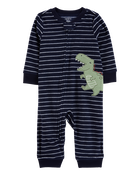 Toddler 1-Piece Dinosaur Fleece Footless Pyjamas, image 1 of 4 slides