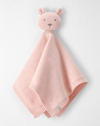Baby Girl Organic Cotton Bear Lovey, 