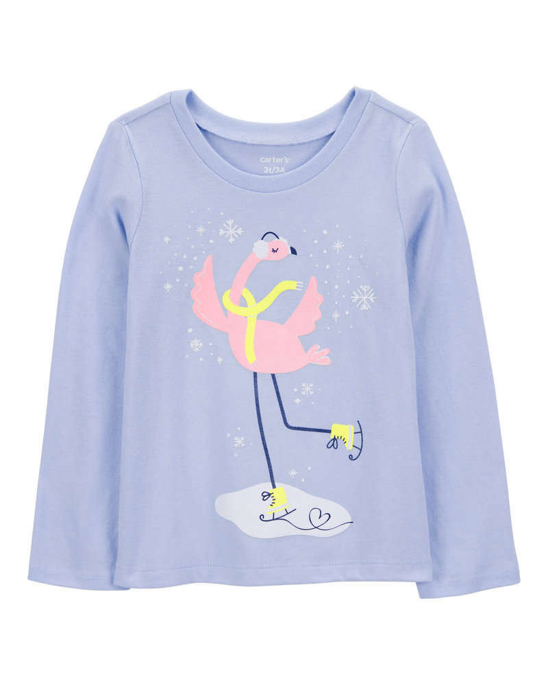 Toddler Flamingo Long-Sleeve Graphic Tee, image 1 of 3 slides